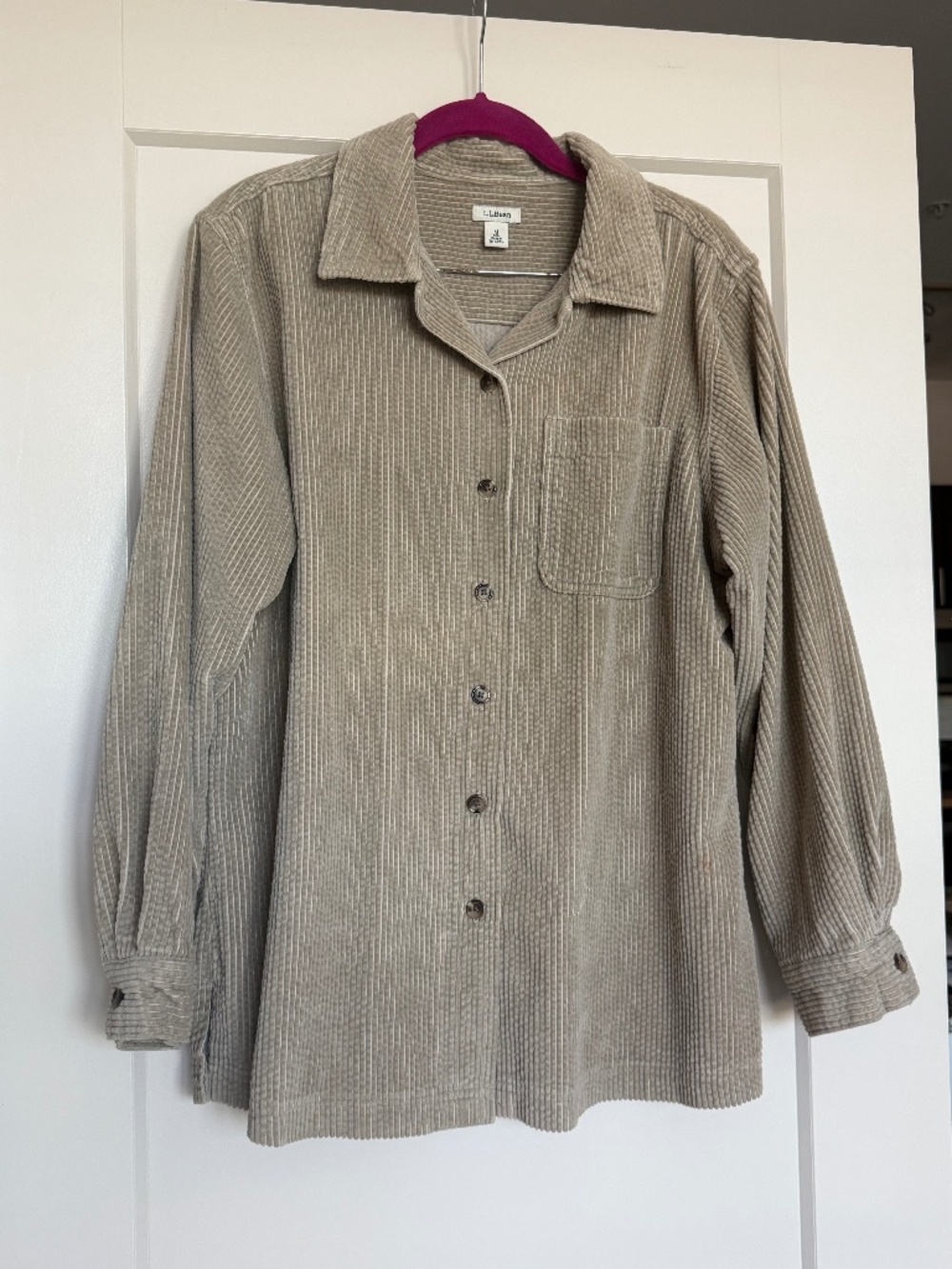 LL Bean Women’s Corduroy Button Down Shirt, Size M